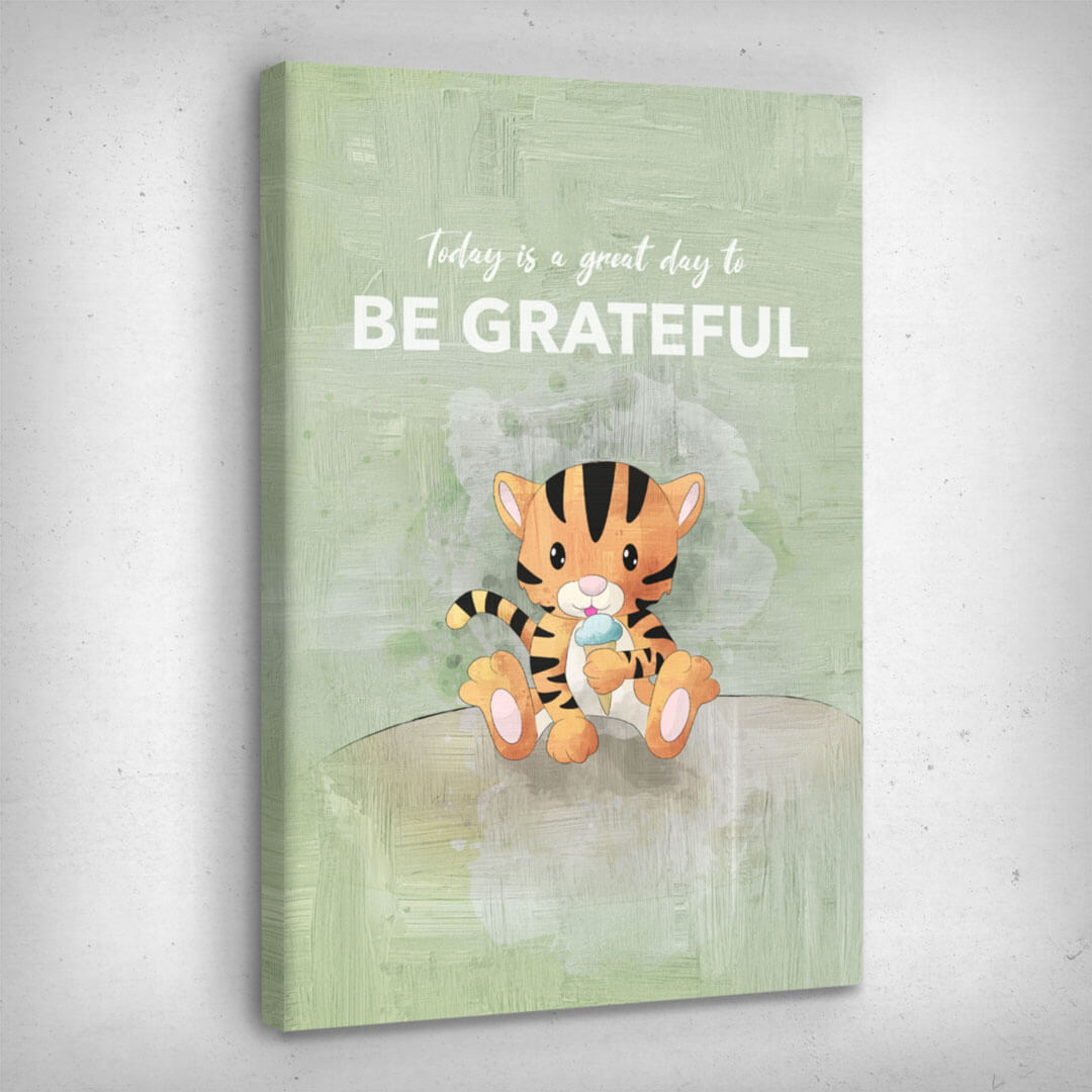Leinwand Bild „Be Grateful“ von Motivational Art Seitenansicht