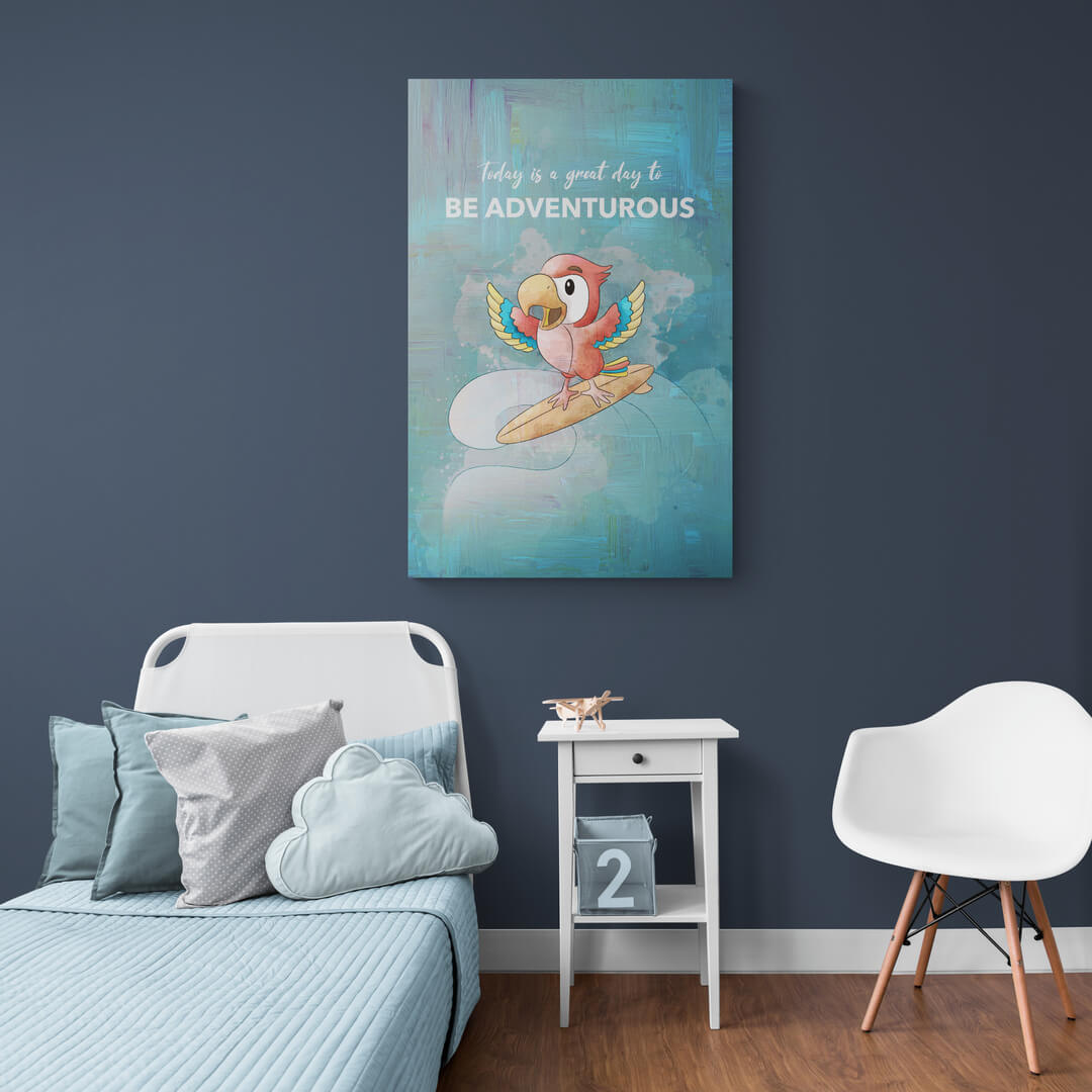 Leinwand Schlafzimmer „Be Adventurous“ von Motivational Art