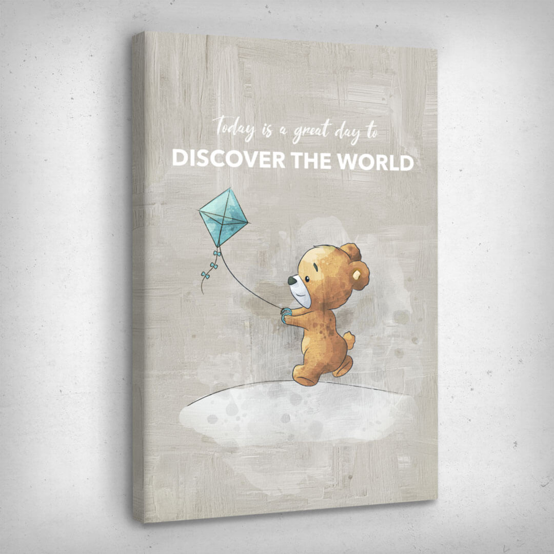 Leinwand Bild „Discover The World“ von Motivational Art Seitenansicht