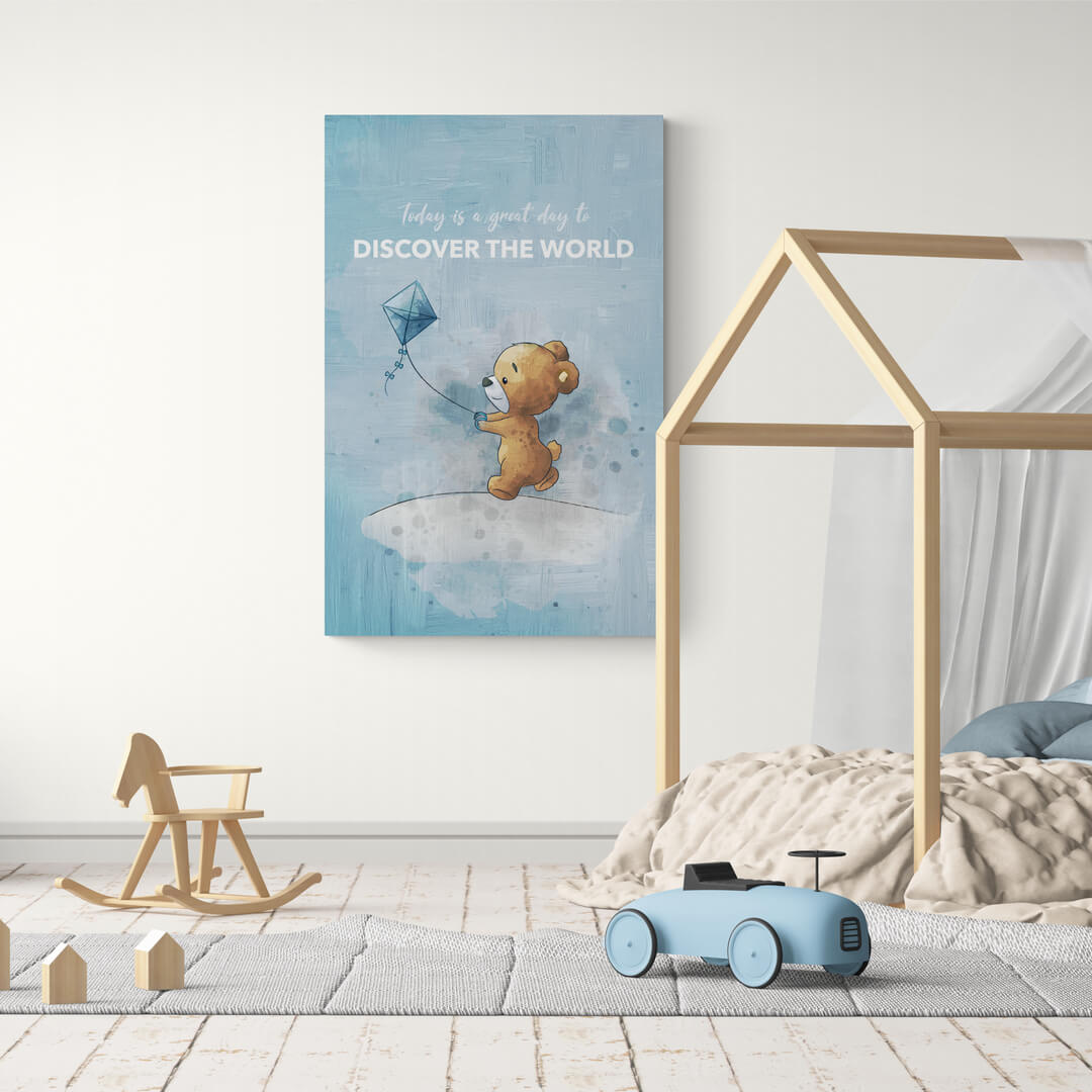 Leinwand Kinderzimmer „Discover The World“ von Motivational Art