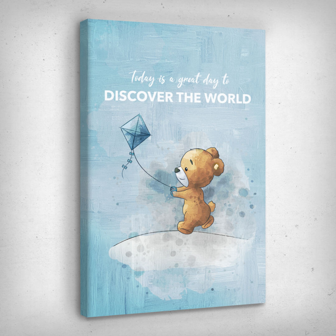 Leinwand Bild „Discover The World“ von Motivational Art Seitenansicht