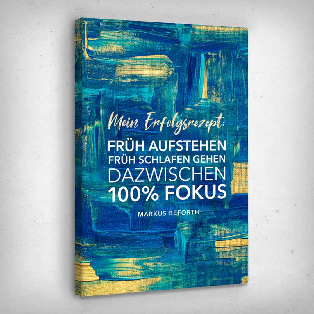 Leinwand Bild „Erfolgskonzept Markus Beforth“ von Motivational Art Seitenansicht