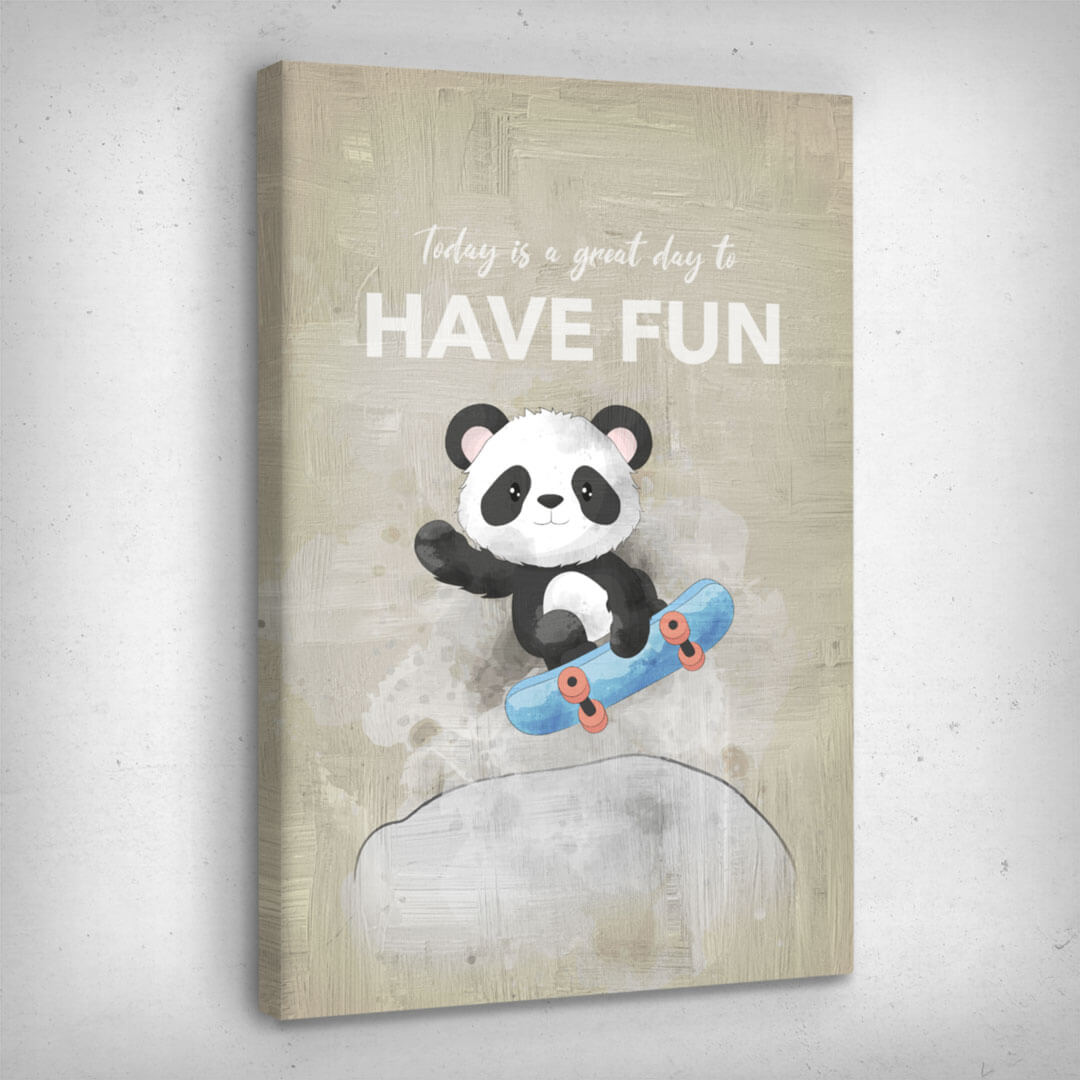 Leinwand Bild „Have Fun“ von Motivational Art Seitenansicht