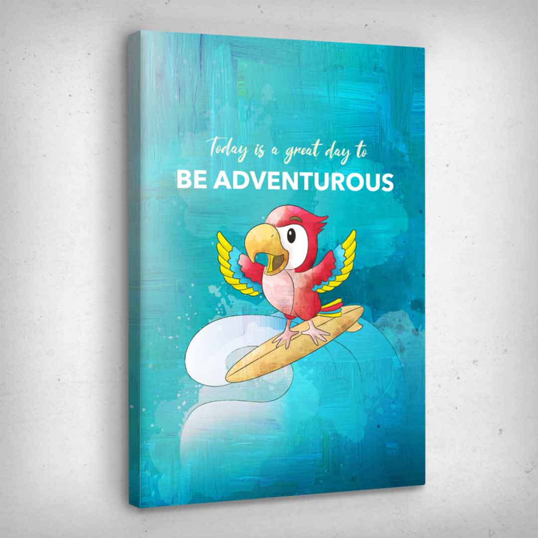Leinwand Bild „Be Adventurous“ von Motivational Art Seitenansicht