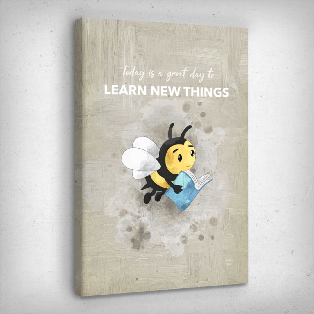 Leinwand Bild „Learn New Things“ von Motivational Art Seitenansicht