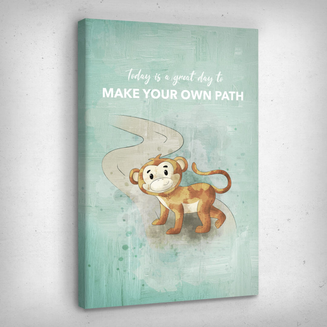 Leinwand Bild „Make Your Own Path - KIDS“ von Motivational Art Seitenansicht