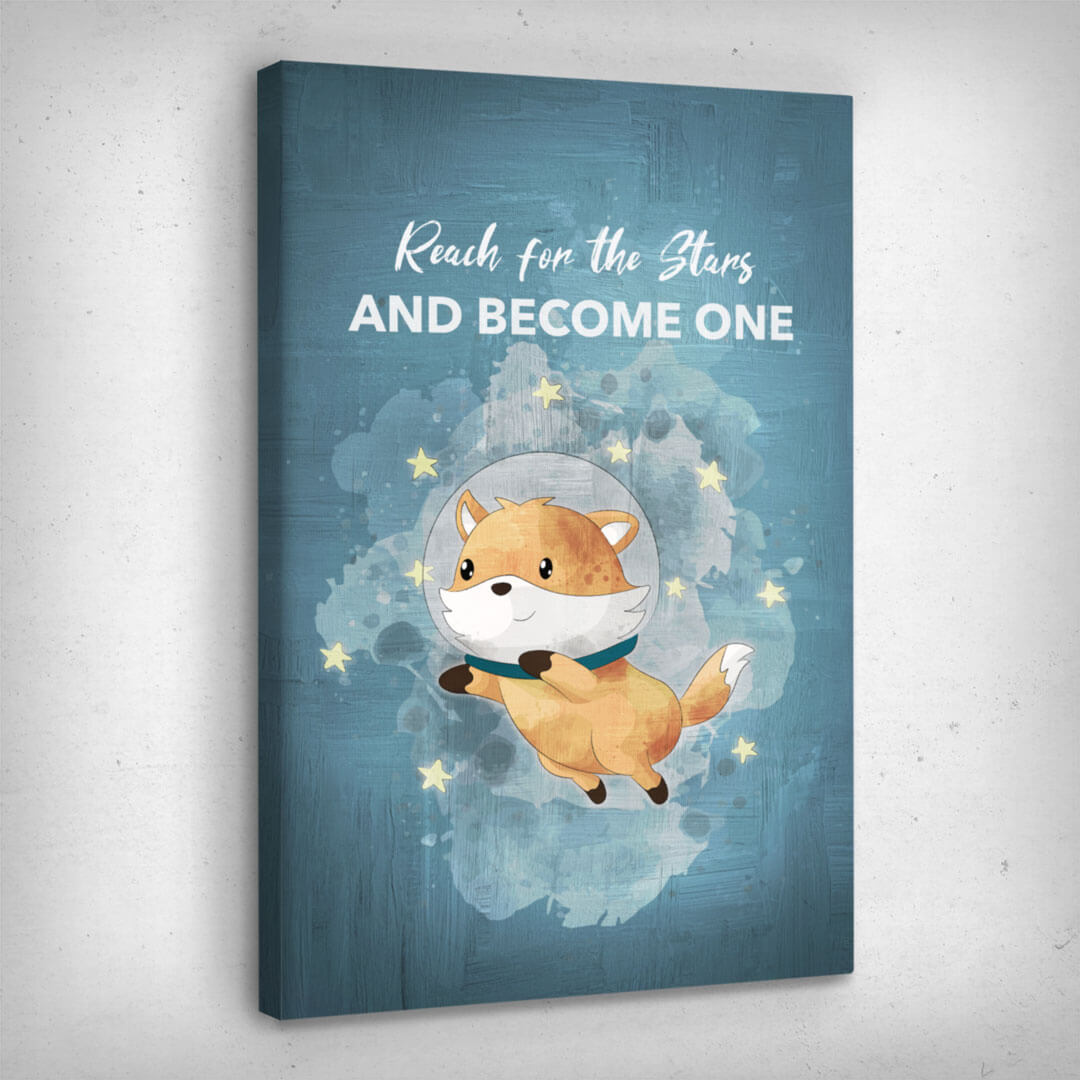 Leinwand Bild „Reach For The Stars“ von Motivational Art Seitenansicht Leinwand Kinderzimmer „Reach For The Stars“ von Motivational Art
