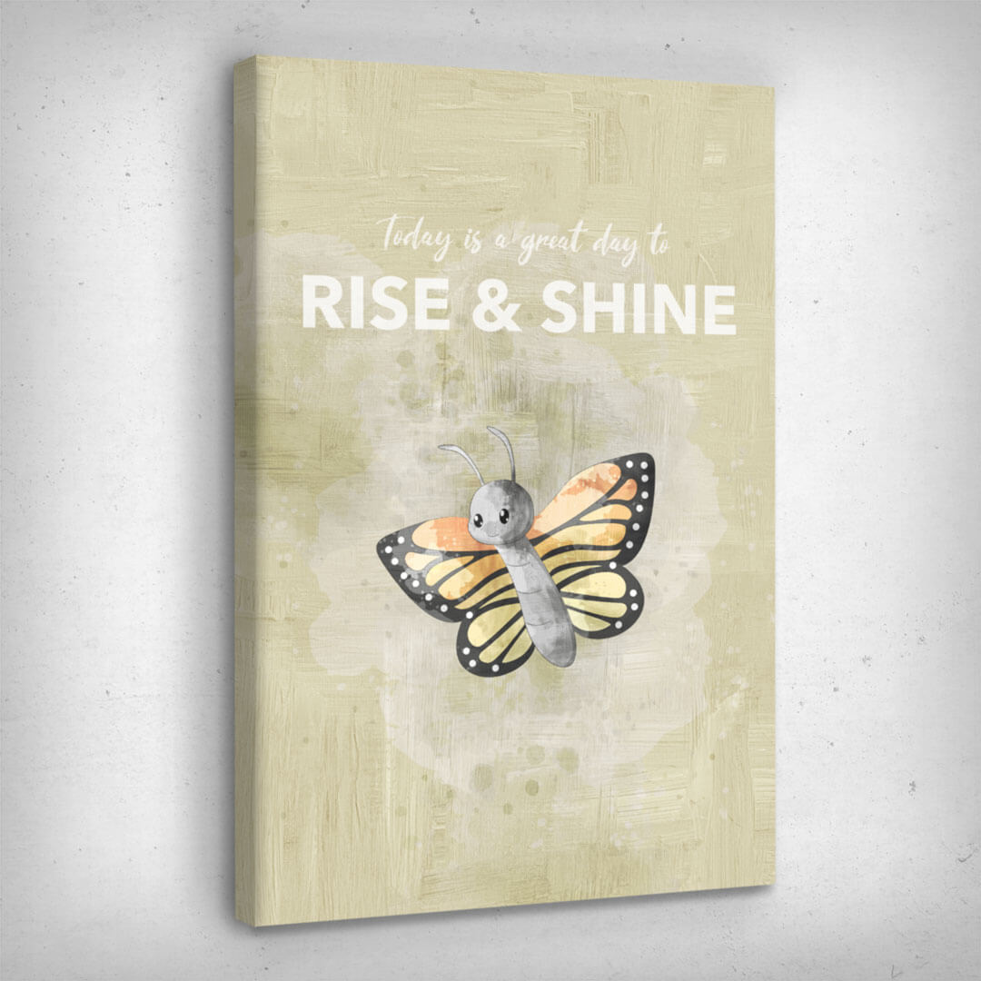 Leinwand Bild „Rise & Shine“ von Motivational Art Seitenansicht