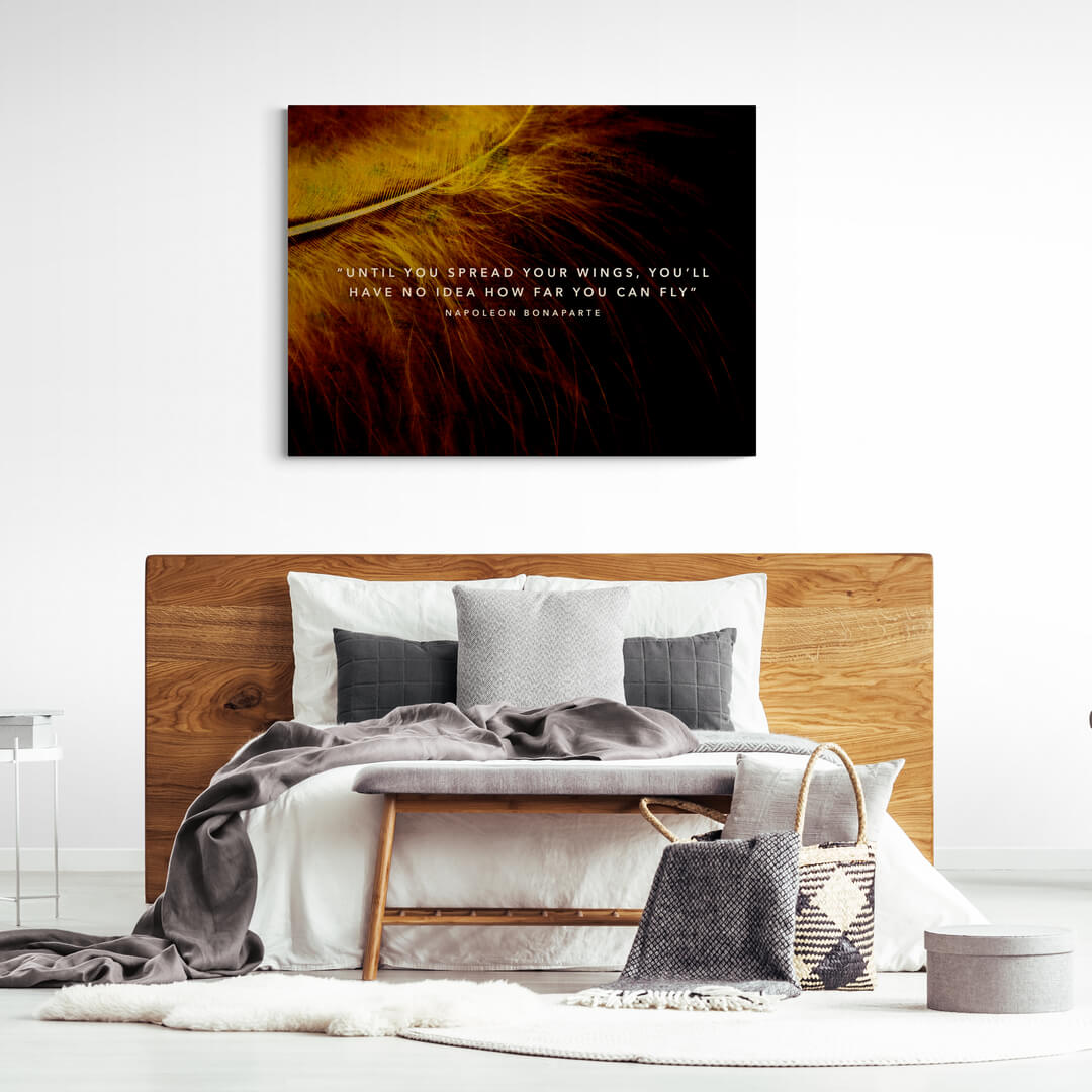 Leinwand Schlafzimmer „Spread Your Wings“ von Motivational Art