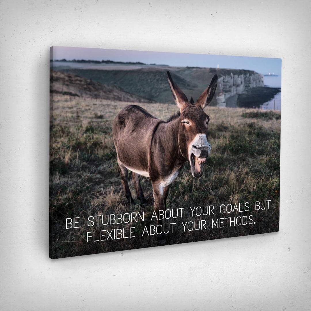 Leinwand Bild „Stubborn Donkey“ von Motivational Art Seitenansicht