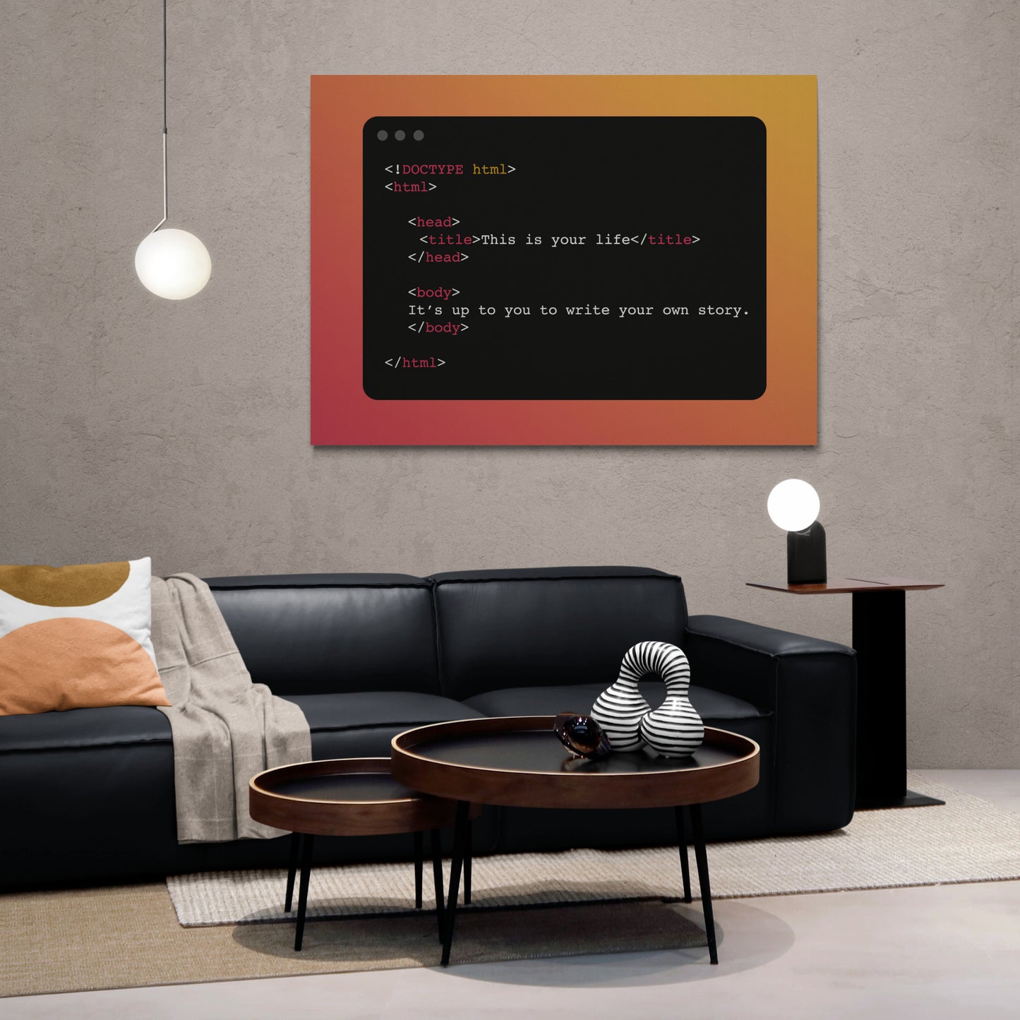 Leinwand Wohnzimmer „Write Your Own Story“ von Motivational Art