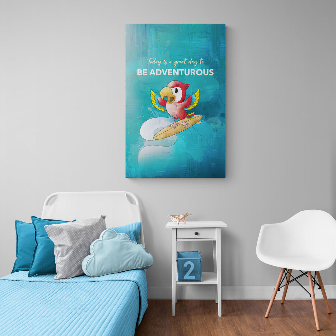 Leinwand Schlafzimmer „Be Adventurous“ von Motivational Art