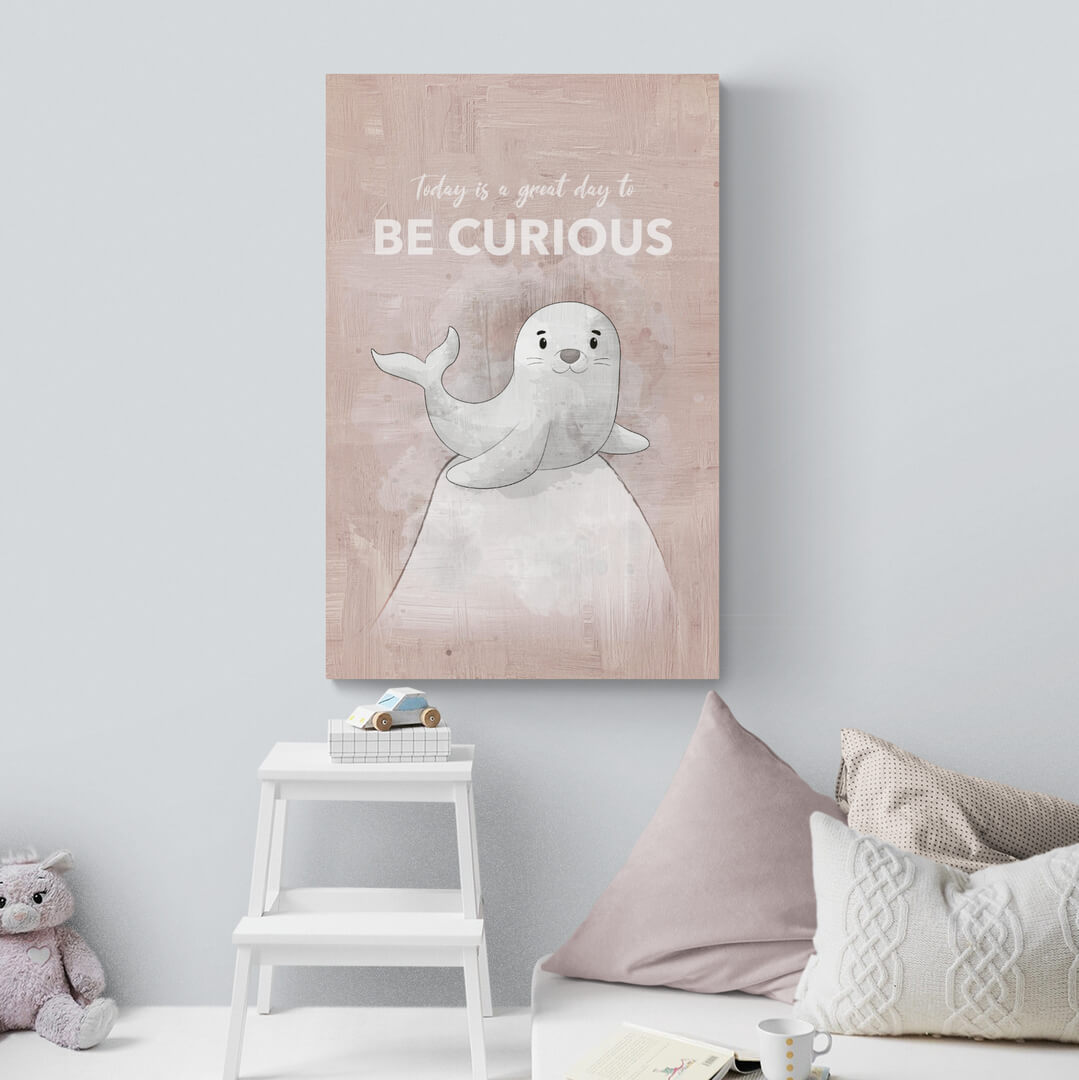 Leinwand Wohnzimmer „Be Curious“ von Motivational Art