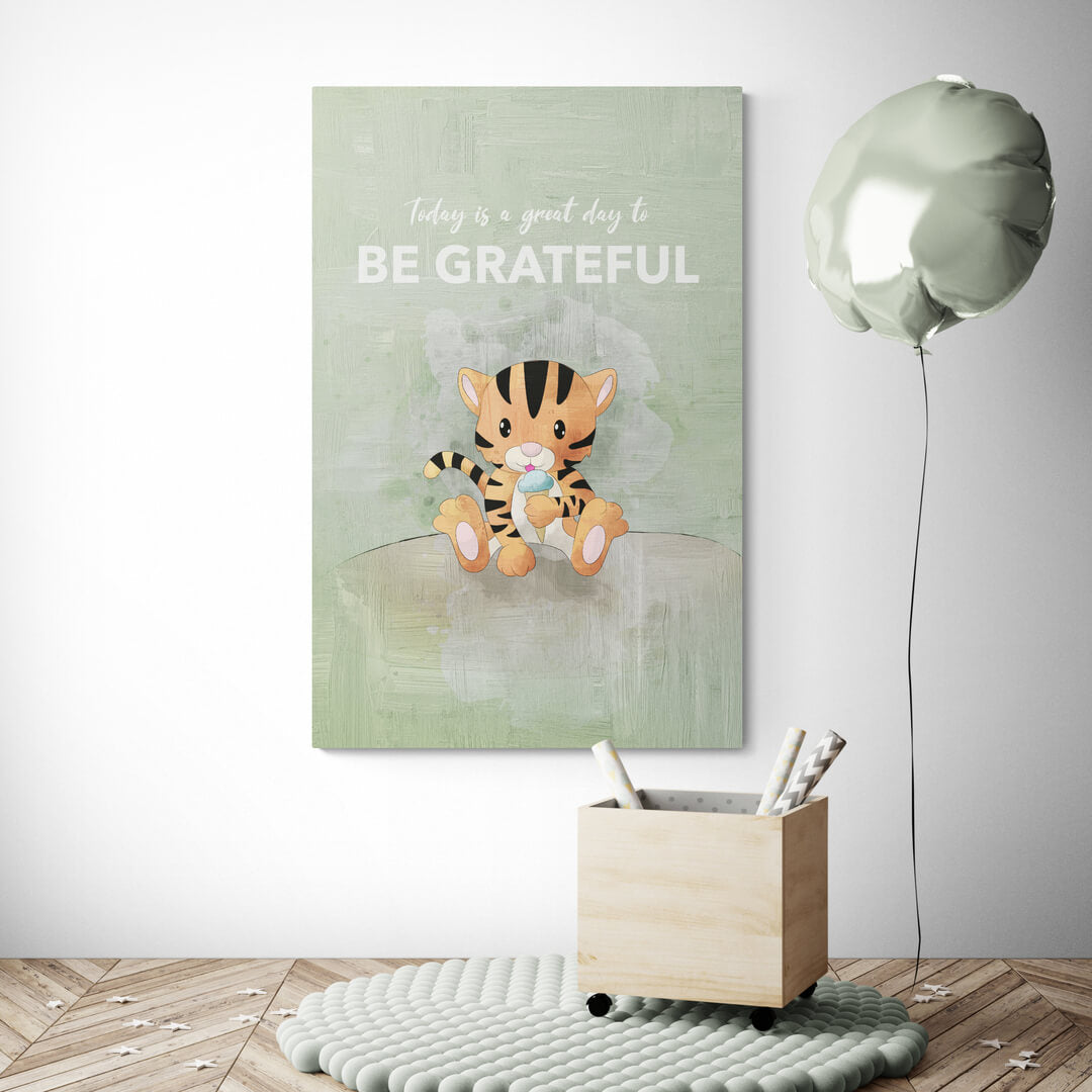 Leinwand Wohnzimmer „Be Grateful“ von Motivational Art