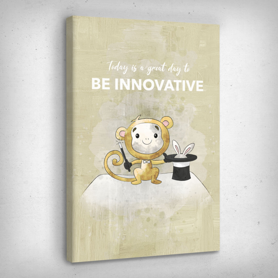 Leinwand Bild „Be Innovative“ von Motivational Art Seitenansicht 