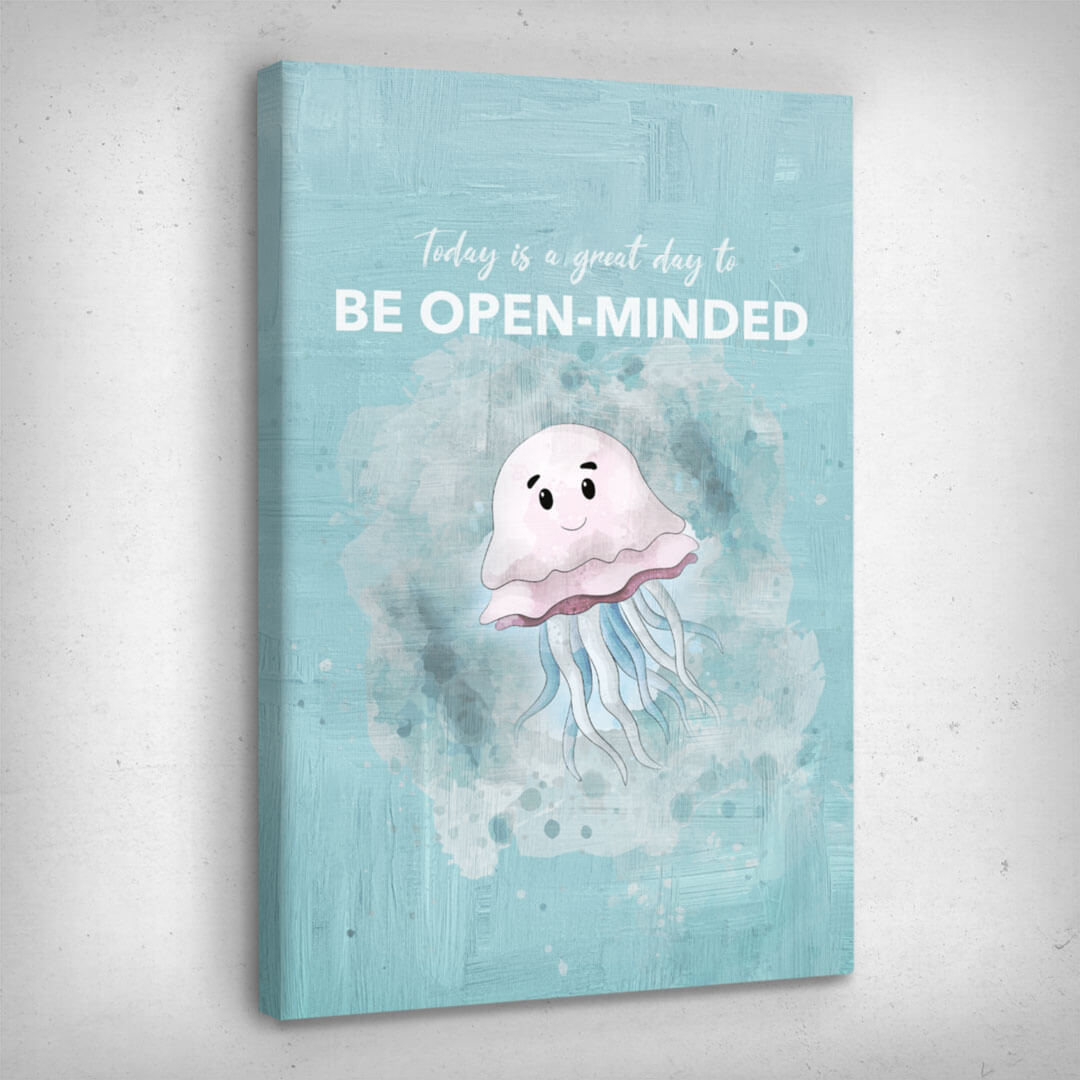 Leinwand Bild „Be Open-Minded“ von Motivational Art Seitenansicht 