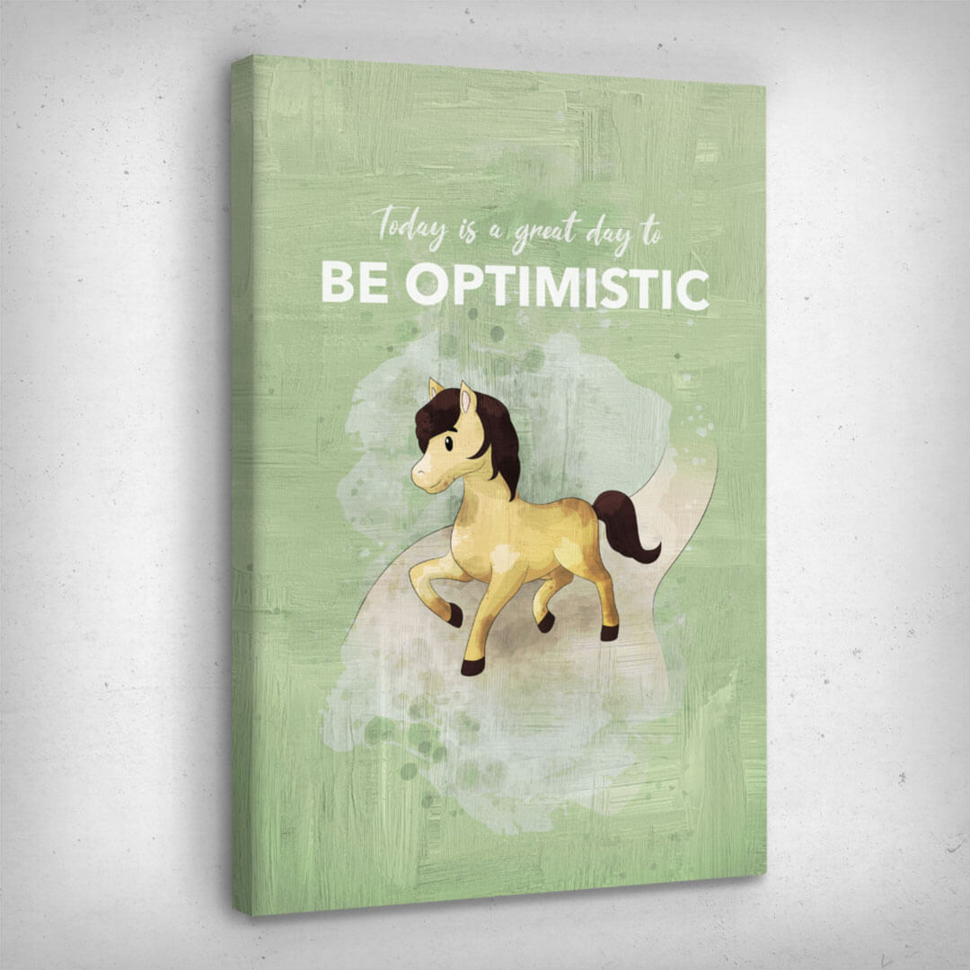 Leinwand Bild „Be Optimistic“ von Motivational Art Seitenansicht 