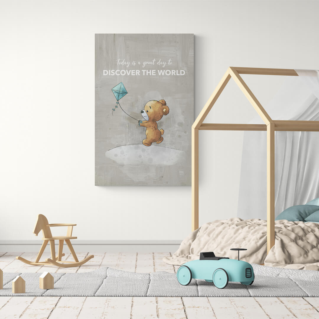 Leinwand Kinderzimmer „Discover The World“ von Motivational Art