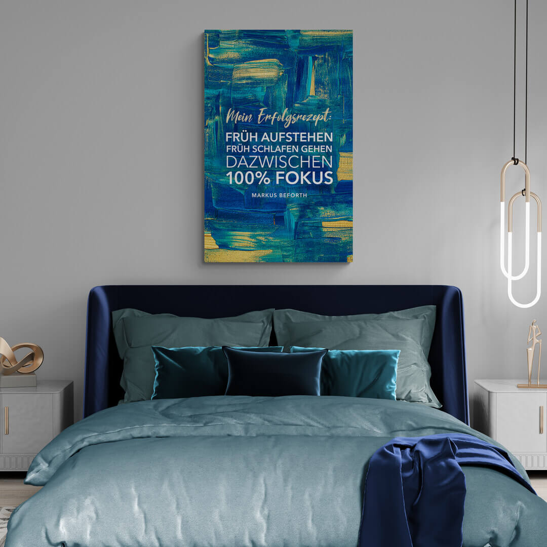 Leinwand Schlafzimmer „Erfolgskonzept Markus Beforth“ von Motivational Art