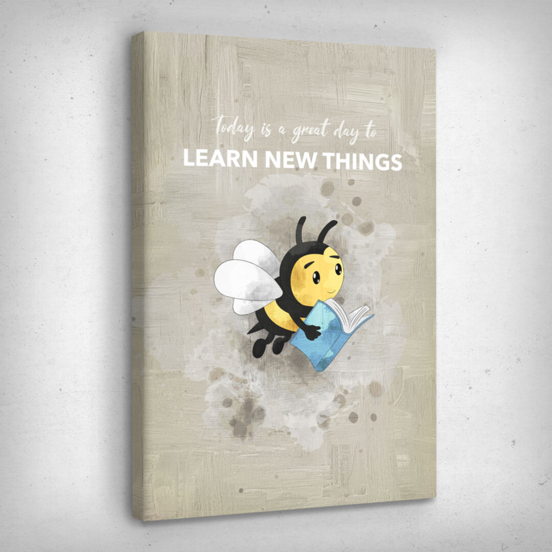 Leinwand Bild „Learn New Things“ von Motivational Art Seitenansicht 