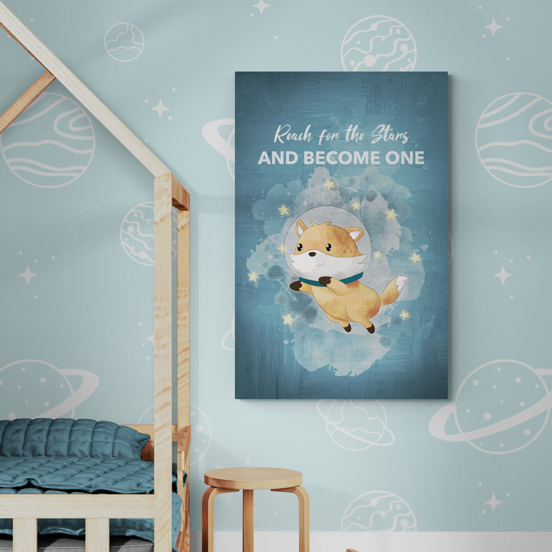 Leinwand Kinderzimmer „Reach For The Stars“ von Motivational Art