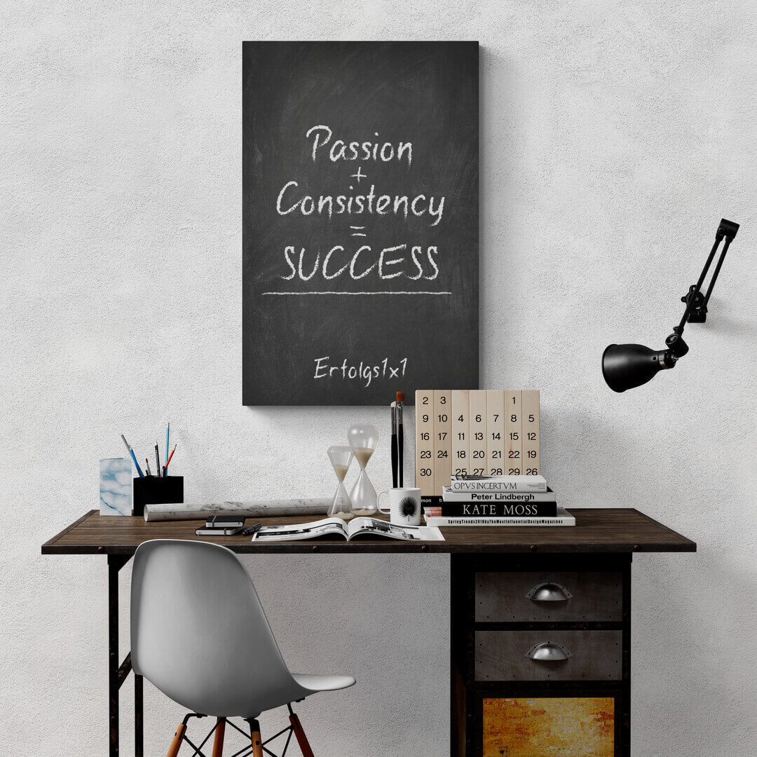 Büro Bilder Leinwand „Erfolgsrechnung“ von Motivational Art