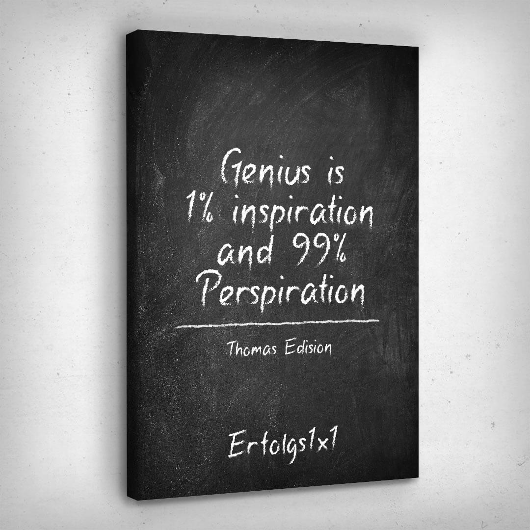 Leinwand Bild „Genius is...“ von Motivational Art Seitenansicht 