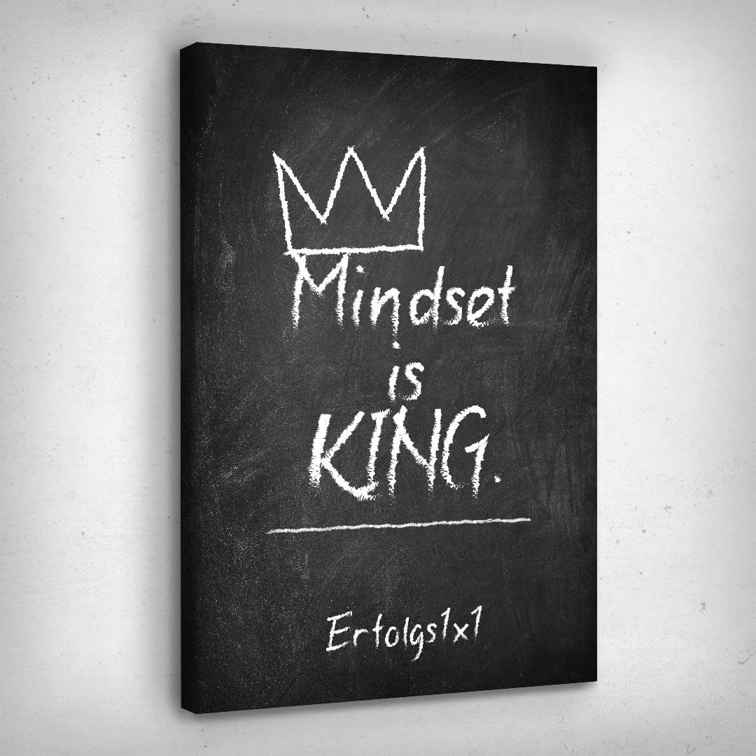 Leinwand Bild „Mindset is King Erfolgs 1x1“ von Motivational Art Seitenansicht 