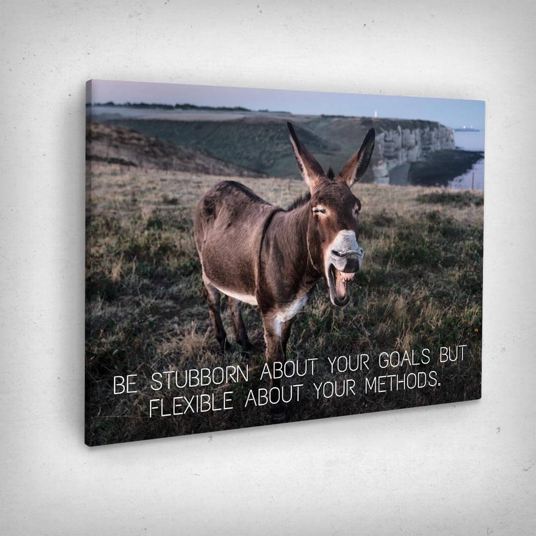 Leinwand Bild „Stubborn Donkey“ von Motivational Art Seitenansicht 