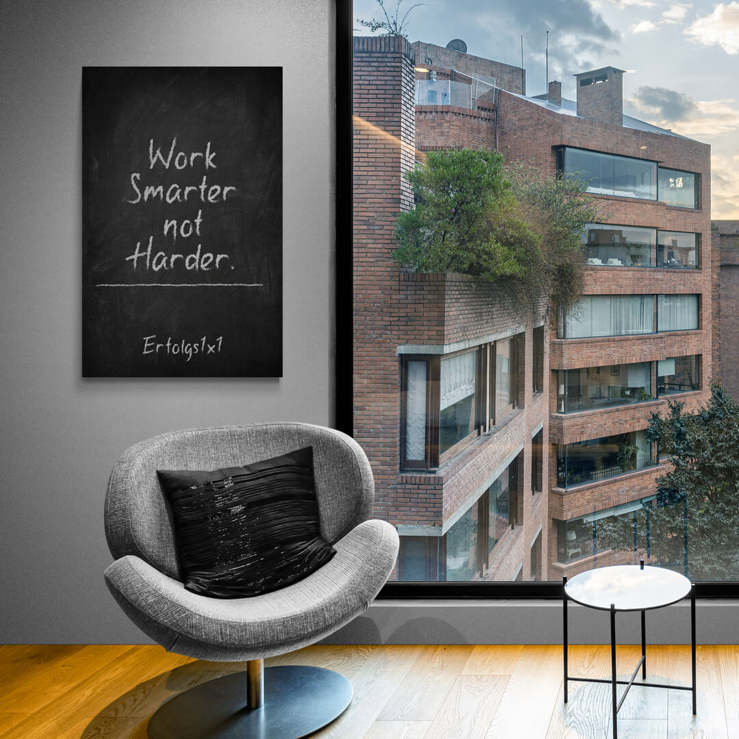 Büro Bilder Leinwand „Work Smarter Erfolgs 1x1“ von Motivational Art